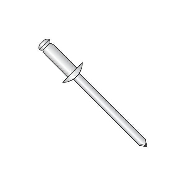 Newport Fasteners Blind Rivet, Dome Head, 5/32 in Dia., 0.425 in L, Aluminum Body, 6500 PK 503280 - main